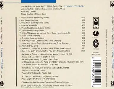 Jimmy Giuffre, Paul Bley, Steve Swallow - Fly Away Little Bird (1992) Reissue 2002