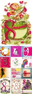 8 March Woman's Day Vector