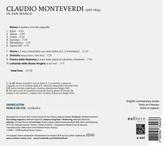 Paolo Da Col, Odhecaton - Monteverdi in San Marco (2018)