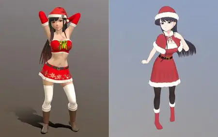 Santa Tifa Nate and Christmas Costume Komi Shouko