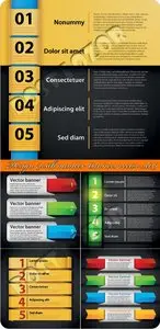 Design with number banners vector set 9