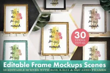 CreativeMarket - Editable Frame Mockups Scenes Bundle