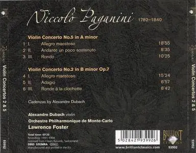 Alexandre Dubach - Paganini: Violin Concertos Nos. 2 & 5 (2009)