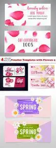 Vectors - Voucher Templates with Flowers 5