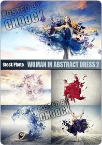 Woman in abstract dress 2 - Stock Photo