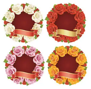 Rose and Ribbon Vector material