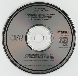 Ute Lemper - Life Is A Cabaret (1987, CBS # CBS 460493 2)