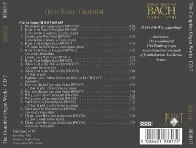 J.S.Bach - The Complete Organ Works II CD 7 - Hans Fagius