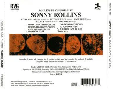 Sonny Rollins - Rollins Plays For Bird (1956) {2008 Prestige RVG Remasters Series}