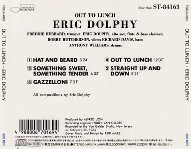 Eric Dolphy - Out To Lunch! (1964) {1996 Toshiba-EMI Japan, TOCJ-4163}