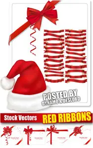 Red ribbons - Stock Vectors