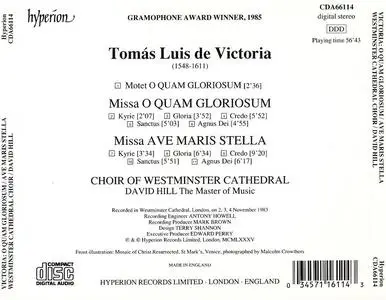 David Hill, Westminster Cathedral Choir - Tomás Luis de Victoria: Ave maris stella; O quam gloriosum (1987)