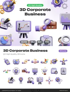 EE - Corporate & Business 3D Icons BLKSBKU