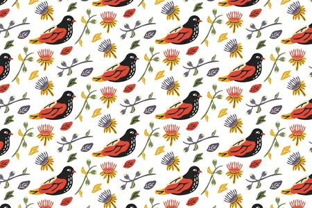 EE - Colorful Bird Seamless Pattern RR64J7U