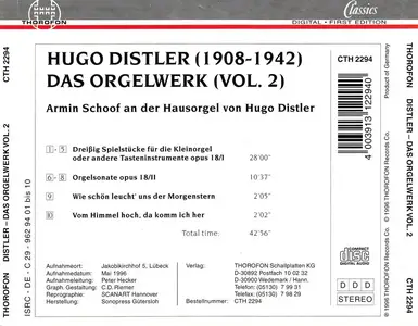 Armin Schoof - Distler: Das Orgelwerk, Vol. 2 (1997)
