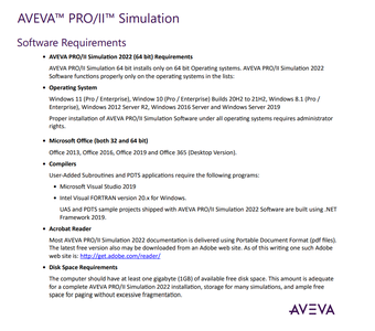 AVEVA PRO/II Simulation 2022.1