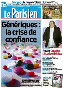 Le Parisien + Cahier Paris du Lundi 10 Décembre 2012