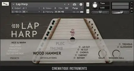 Cinematique Instruments Lap Harp KONTAKT