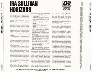 Ira Sullivan - Horizons (1967) {2013 Japan Jazz Best Collection 1000 Series 24bit Remaster WPCR-27315}