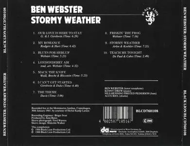 Ben Webster - Stormy Weather (1965) {Black Lion BLCD760108 rel 1988}