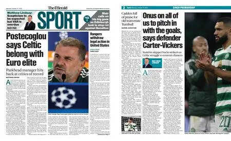 The Herald Sport (Scotland) – October 15, 2022