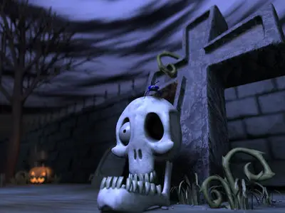 Simplylightwave - Cartoon Set Design - Graveyard Scene