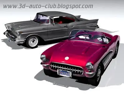 3D Cars Models - '57 Chevy Corvette & '57 Chevy Bel Air