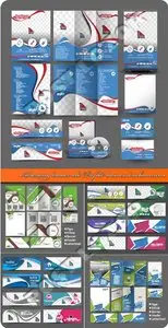 Advertising banner and Tri fold business brochure vector