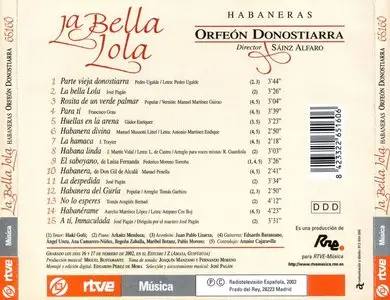 Orfeón Donostiarra – La bella Lola. Habaneras (2002)