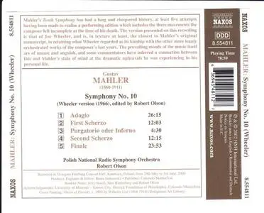 Robert Olson, Polish National Radio Symphony Orchestra - Gustav Mahler: Symphony No. 10 (2002)