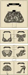 Vector - Vintage elements for lady