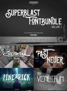 CreativeMarket - Superblast Fontbundle Vol. 1