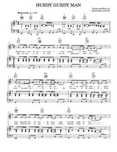 Hurdy Gurdy Man - Butthole Surfers, Donovan (Piano-Vocal-Guitar)