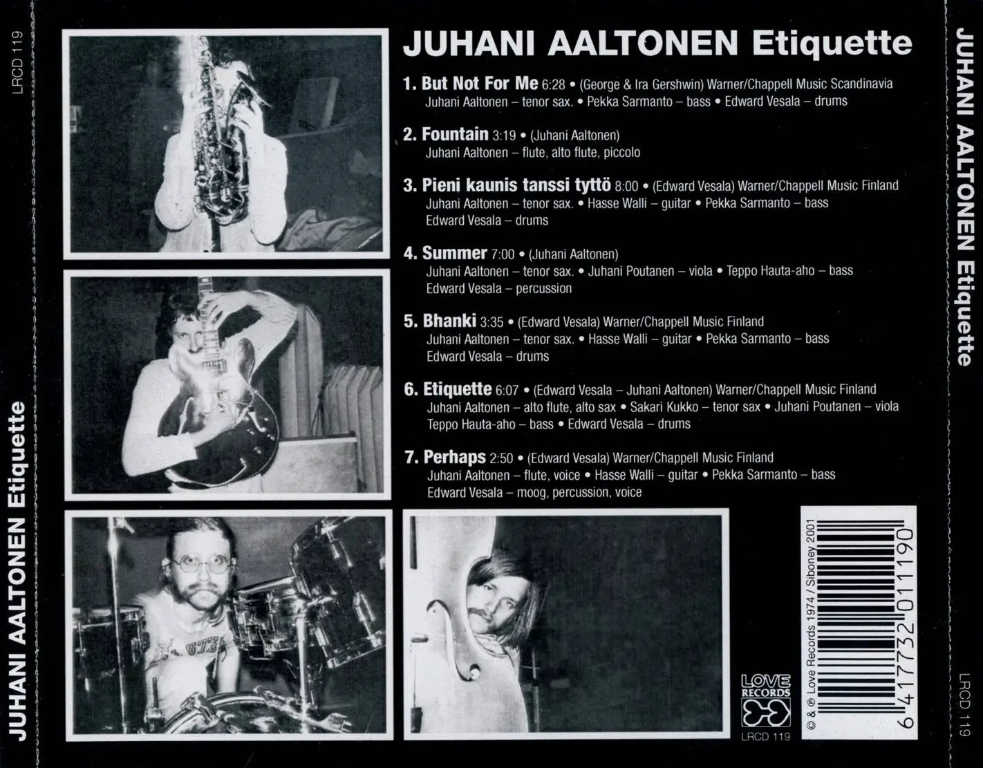 Juhani Aaltonen - Etiquette (1974) {Love Records LRCD 119 rel 2001 ...