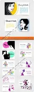 Business cards hairdresser and beauty salon vector 