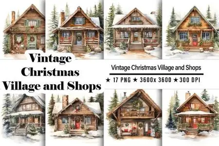 Vintage Village and Shops in Winter