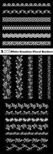 Vectors - White Seamless Floral Borders