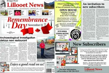 Bridge River Lillooet News – November 07, 2018