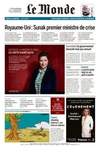 Le Monde du Mercredi 26 Octobre 2022