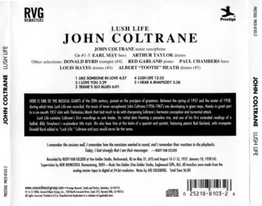 John Coltrane - Lush Life (1958) {2006 Prestige RVG Remasters Series}