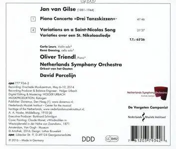 David Porcelijn - Gilse: Piano Concerto "3 Tanzskizzen" & Variations on a Saint Nicolas Song (2016)