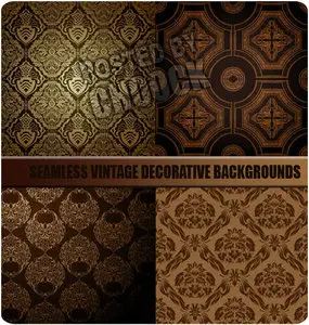 Stock Vector: Seamless vintage decorative backgrounds