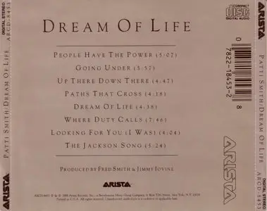 Patti Smith - Dream of life, 1988 (1st press) (Arista Records)