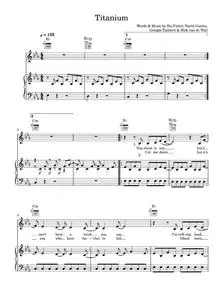Titanium (featuring Sia) - David Guetta, Sia (Piano-Vocal-Guitar)