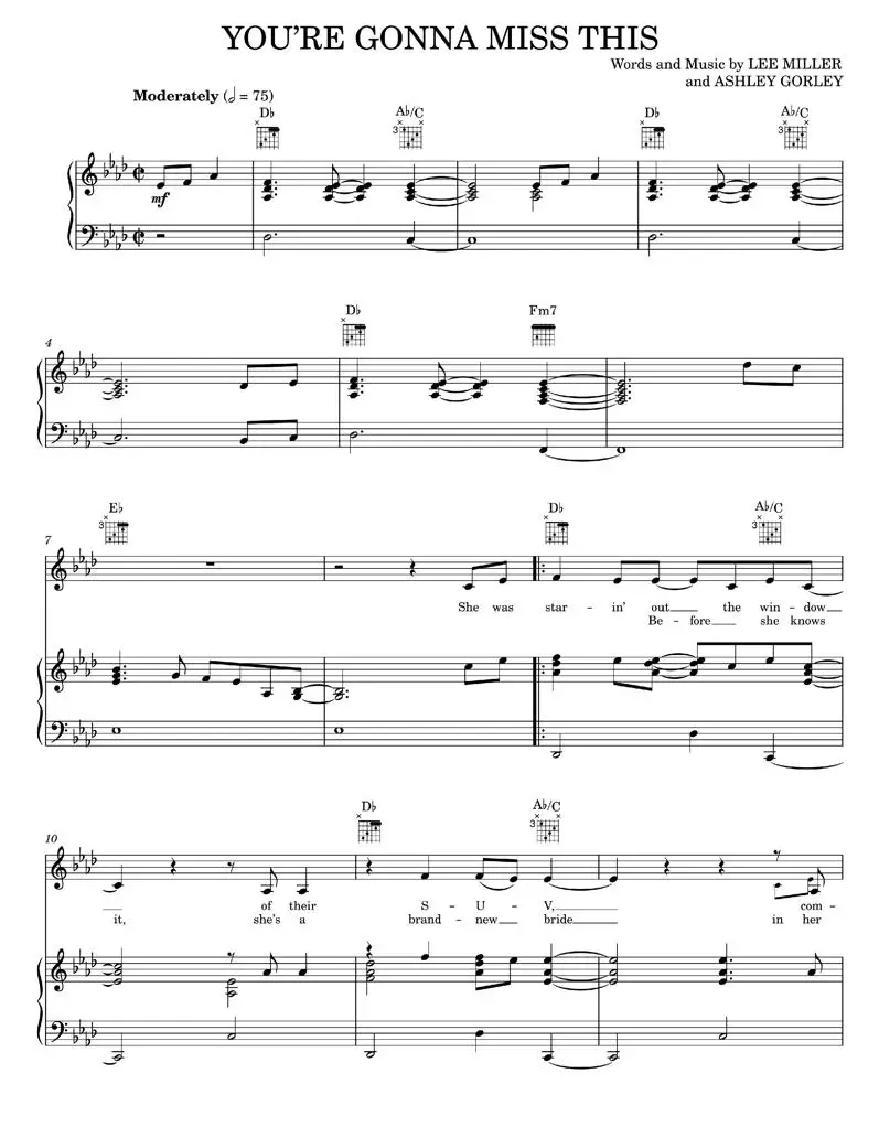 You're Gonna Miss This - Country Strong Movie, Trace Adkins (Piano-Vocal-Guitar)