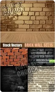 Brick wall. Set.15 - Stock Vector