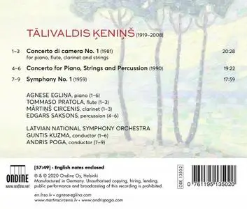 Guntis Kuzma, Andris Poga, Latvian National Symphony Orchestra - Tālivaldis Ķeniņš: Symphony No.1 & Two Concertos (2020)
