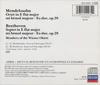 Wiener Oktett - Mendelssohn: Octet, Beethoven: Septet (1988)