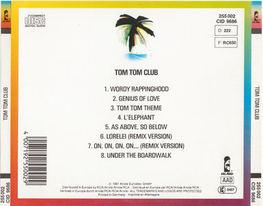 Tom Tom Club - Tom Tom Club [Island, Ariola 255 002] {Germany 1988, 1982} (unremastered pressing)