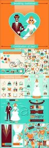 Vector - Wedding items backgrounds